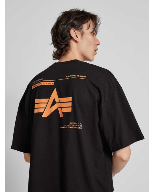 Alpha Industries T-shirt Met Labelpatch in het Black voor heren