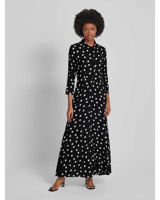 Y.A.S Black Kleid aus Viskose mit Allover-Muster Modell 'SAVANNA'