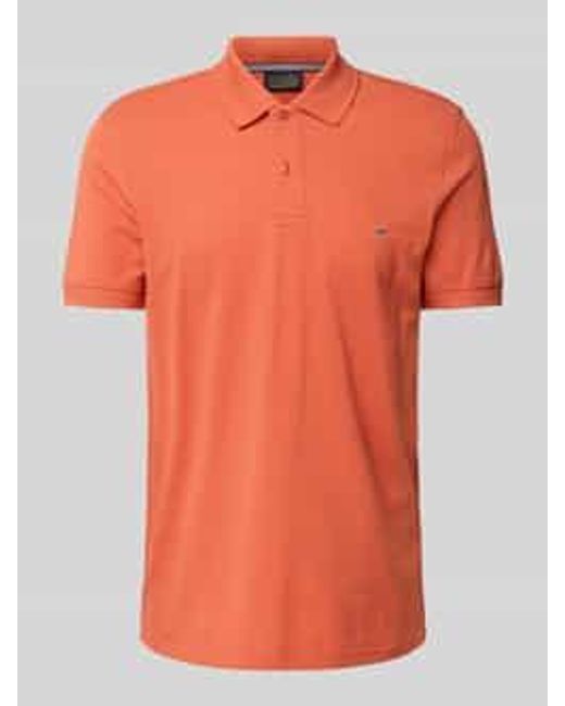 Christian Berg Men Poloshirt Met Labelstitching in het Orange voor heren