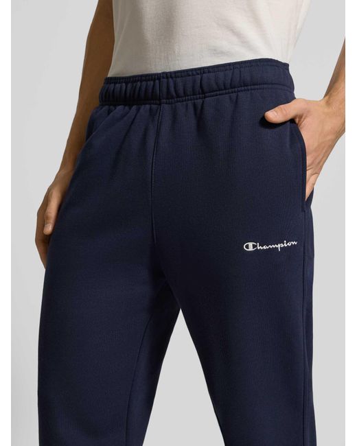 Champion Straight Fit Sweatpants Met Logostitching, Model 'Icons' in het Blue voor heren