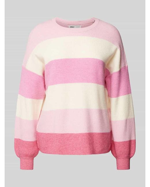 ONLY Pink Loose Fit Strickpullover Aus Viskose-Mix Modell 'Atia'