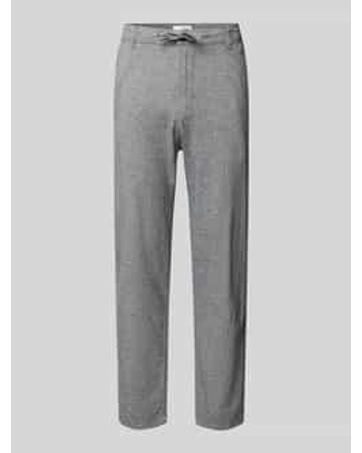 SELECTED Slim Tapered Fit Broek Met Tunnelkoord, Model 'Brody' in het Gray voor heren