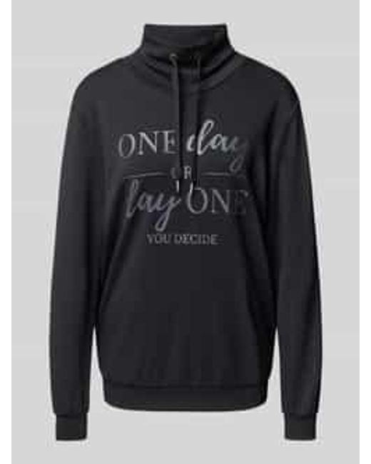 Soya Concept Sweatshirt Met Opstaande Kraag En Tunnelkoord, Model 'Banu' in het Blue