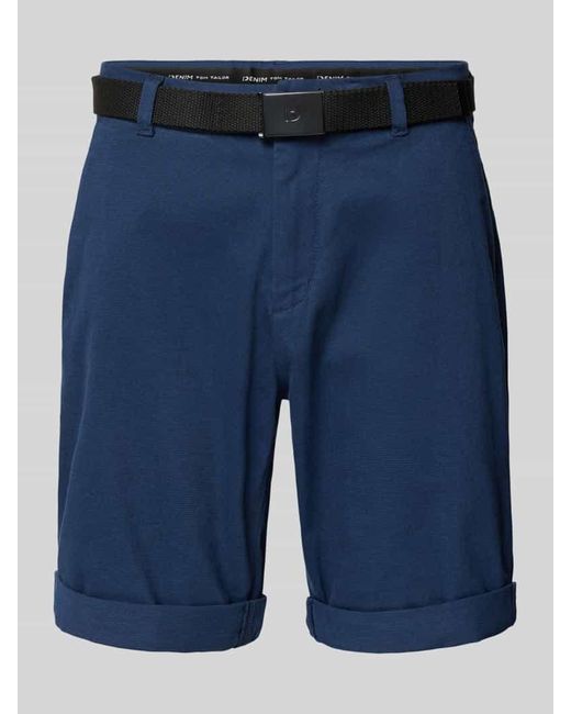 Tom Tailor Regular Fit Chino-Shorts Mit Gürtel in Blue für Herren