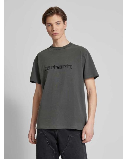 Carhartt T-Shirt mit Label-Stitching Modell 'DUSTER' in Gray für Herren