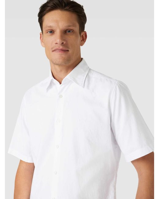 Boss Regular Fit Freizeithemd mit Kentkragen Modell 'Rash' in White für Herren