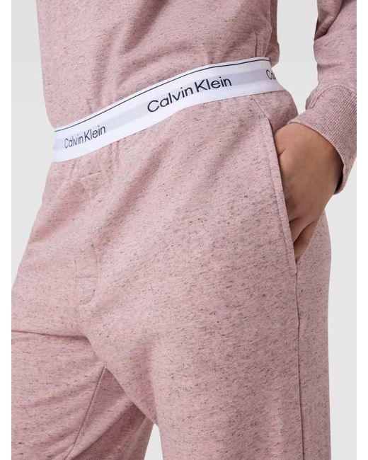 Calvin Klein Sweatpants mit elastischem Label-Bund Modell 'JOGGER' in Pink für Herren