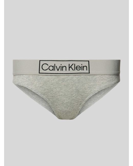 Calvin Klein Gray Slip mit elastischem Logo-Bund