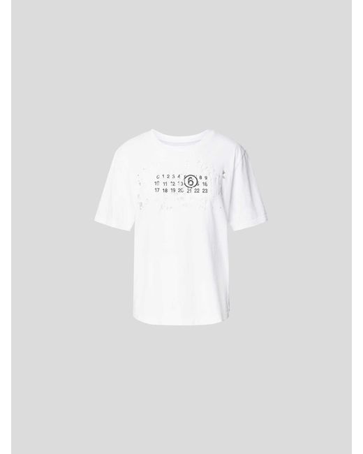 Maison Margiela White T-Shirt im Destroyed-Look
