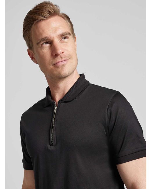 Boss Slim Fit Poloshirt Met Labeldetail in het Black voor heren