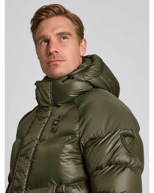 Blauer Usa Steppjacke mit Label-Patch Modell 'CROWN' in Green für Herren