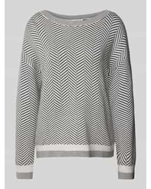 Tom Tailor Oversized Gebreide Pullover Met Boothals in het Gray