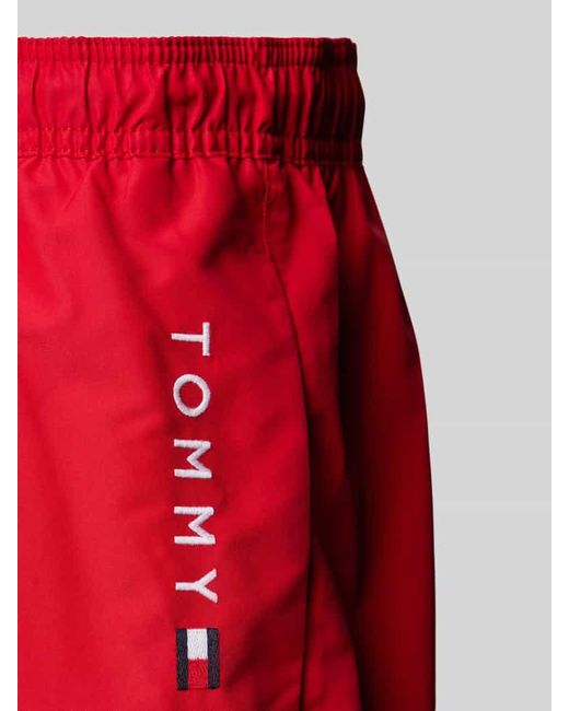 Tommy Hilfiger Badehose mit Label-Stitching in Red für Herren