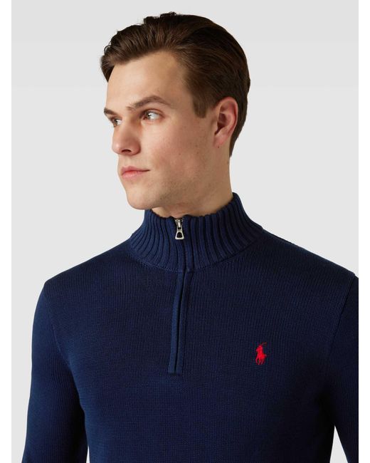 Polo Ralph Lauren Gebreide Pullover Met Logostitching in het Blue voor heren