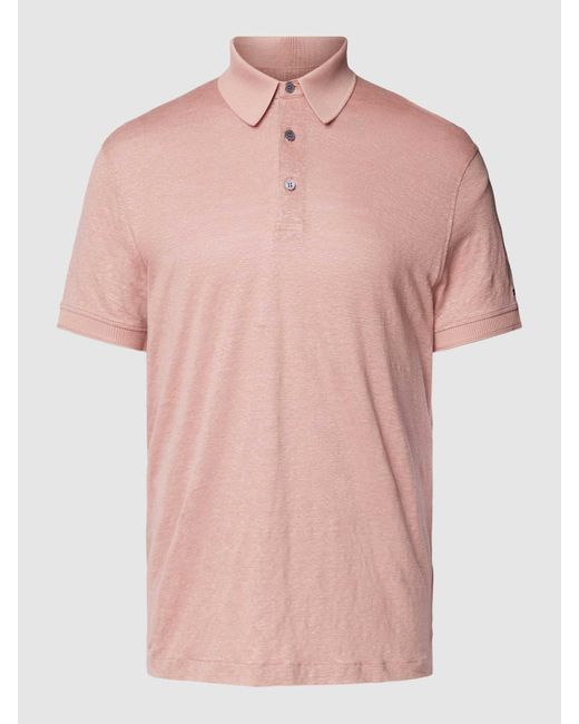 Tommy Hilfiger Regular Fit Poloshirt Van Linnenmix in het Pink voor heren