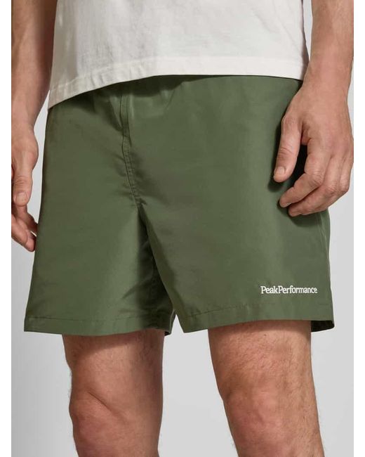 Peak Performance Relaxed Fit Badeshorts mit Label-Stitching in Green für Herren
