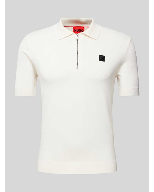 HUGO Regular Fit Poloshirt Met Labelpatch in het White voor heren