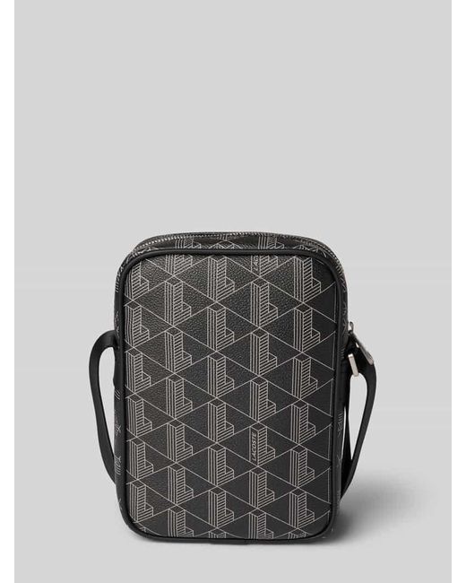 Lacoste Camera Bag mit Logo-Muster in Black für Herren