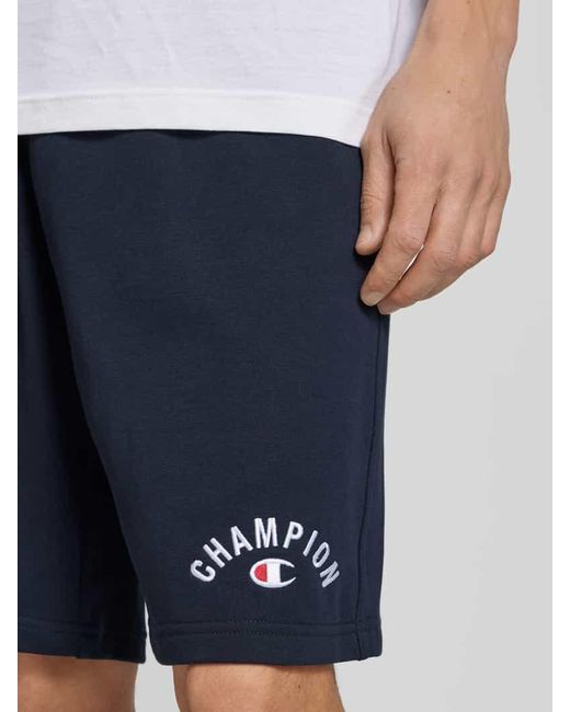 Champion Baggy Fit Sweatshorts mit Label-Stitching in Blue für Herren