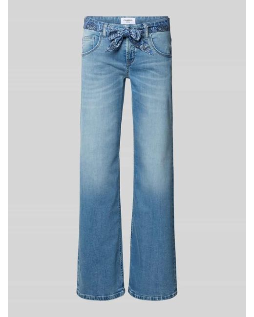 Cambio Blue Wide Leg Jeans mit Bindegürtel Modell 'TESS'