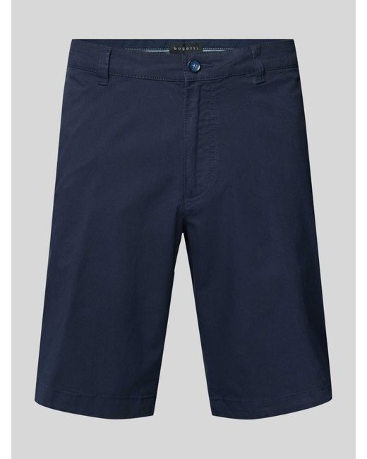 Bugatti Regular Fit Korte Chino Met Ceintuurlussen in het Blue voor heren