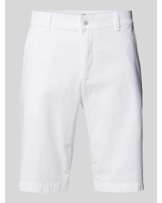 Brax Regular Fit Chino-Shorts mit Gesäßtaschen Modell 'BOZEN' in White für Herren