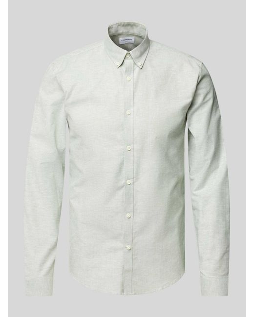 Lindbergh Slim Fit Vrijetijdsoverhemd Met Knoopsluiting in het White voor heren