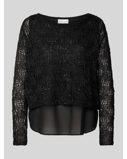 Apricot Gebreide Pullover Met Pailletten in het Black