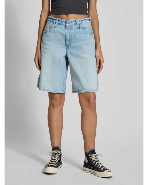 Levi's Blue Baggy Fit Bermudas im Used-Look mit Eingrifftaschen