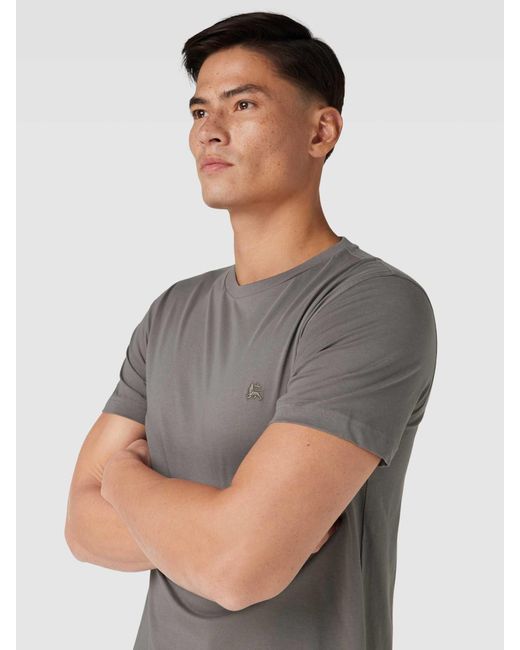 Lerros T-shirt Met Labelstitching in het Gray voor heren