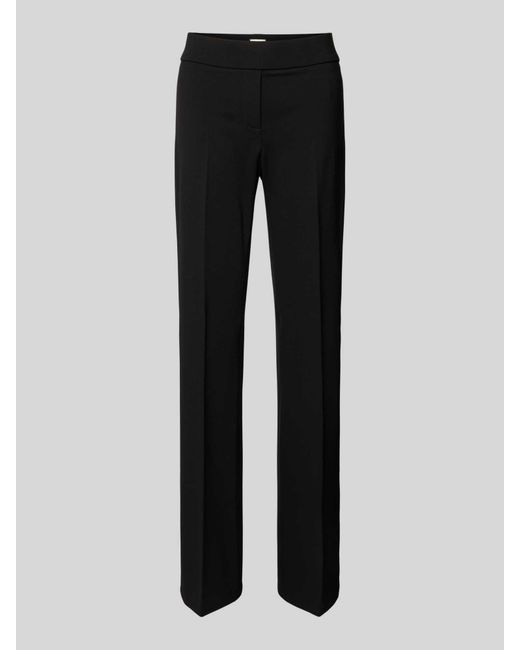 Seductive Straight Leg Stoffen Broek Met Elastische Band, Model 'Nanou' in het Black
