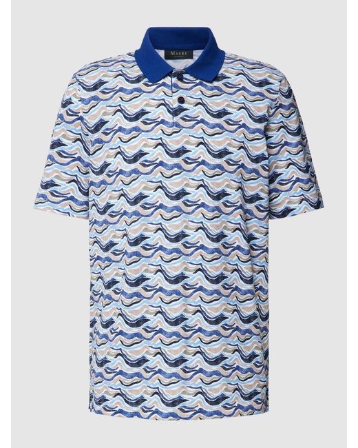 maerz muenchen Poloshirt mit Allover-Muster in Blue für Herren
