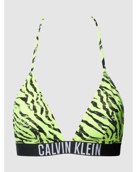 Calvin Klein Green Bikini-Oberteil mit Allover-Print Modell 'Intense Power'