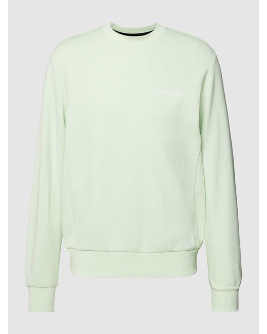 Calvin Klein Sweatshirt Met Labelprint in het Green voor heren