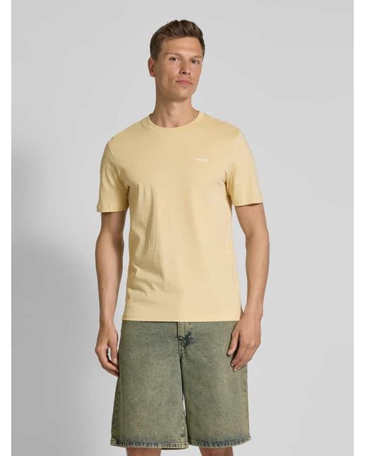 HUGO T-Shirt mit Label-Print Modell 'Dero' in Natural für Herren