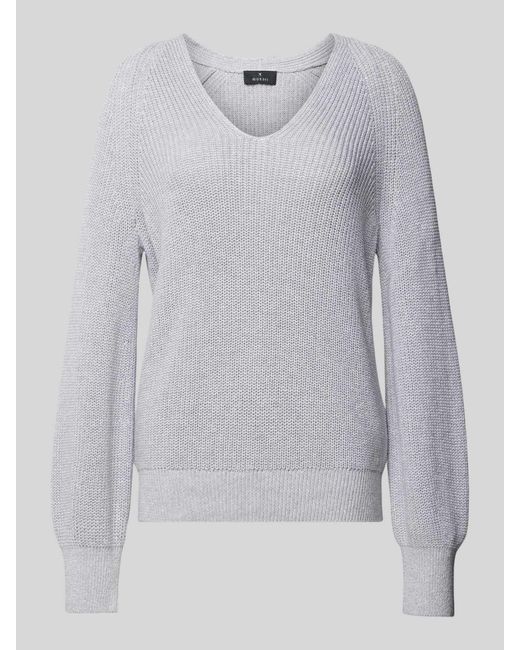 Monari Gebreide Pullover Met V-Hals in het Gray