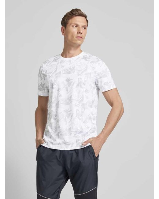 Christian Berg Men T-Shirt mit Allover-Muster in White für Herren