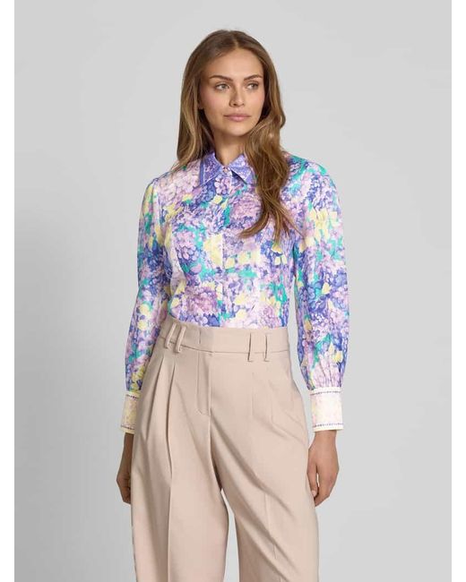 Marc Cain Blue Relaxed Fit Leinenbluse aus Leinen-Seiden-Mix