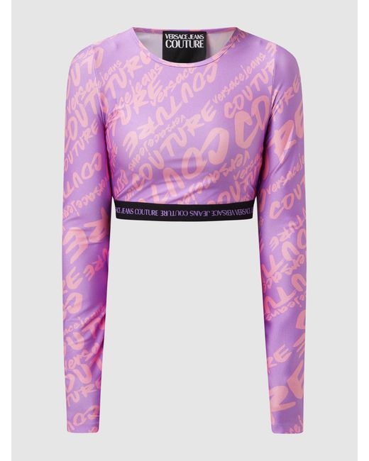 Versace Kort Shirt Met Logomotief in het Pink