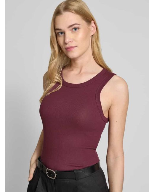 Opus Purple Tanktop mit gerippten Abschlüssen Modell 'Ilesso'