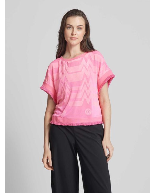 Sportalm Pink T-Shirt mit Strukturmuster