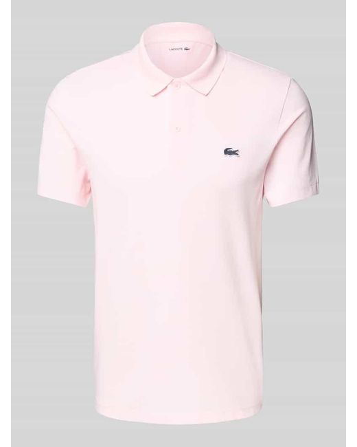 Lacoste Regular Fit Poloshirt Mit Label-Badge in Pink für Herren