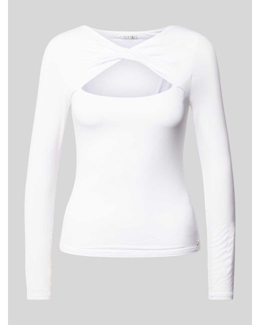 Guess Shirt Met Lange Mouwen En Cut-Out, Model 'Mena' in het White