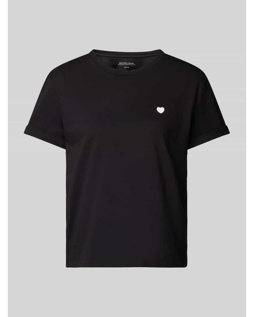 Opus Black T-Shirt mit Motiv-Stitching Modell 'Serz'