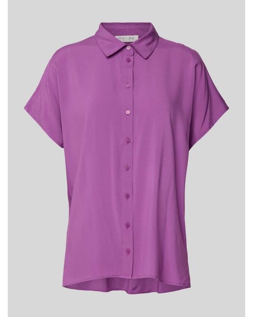Christian Berg Women Regular Fit Overhemdblouse Met Kapmouwen in het Purple