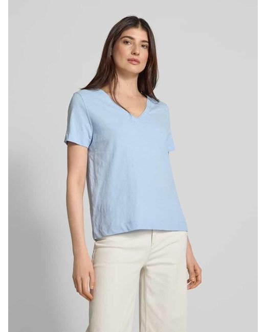 S.oliver Blue Regular Fit T-Shirt aus reiner Baumwolle