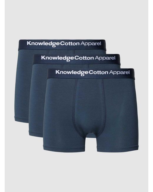 Knowledge Cotton Boxershort Met Elastische Band in het Blue voor heren