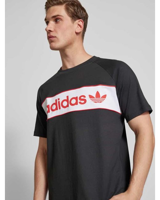 Adidas Originals T-Shirt mit Label-Print in Black für Herren