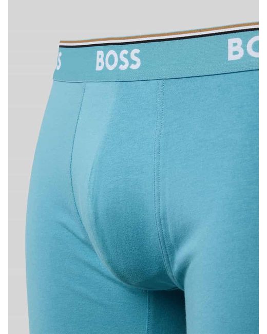 Boss Regular Fit Trunks aus Baumwoll-Mix im 3er-Pack in Blue für Herren