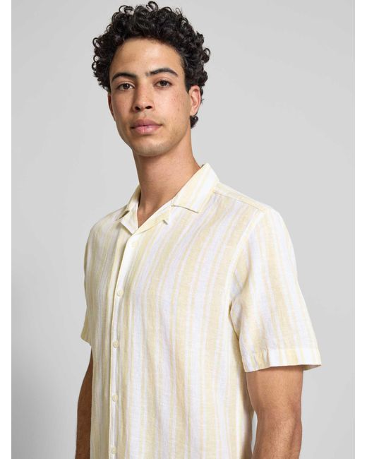 Only & Sons Regular Fit Linnen Overhemd Van Mix Van Katoen En Linnen Model 'Caiden' in het Natural voor heren